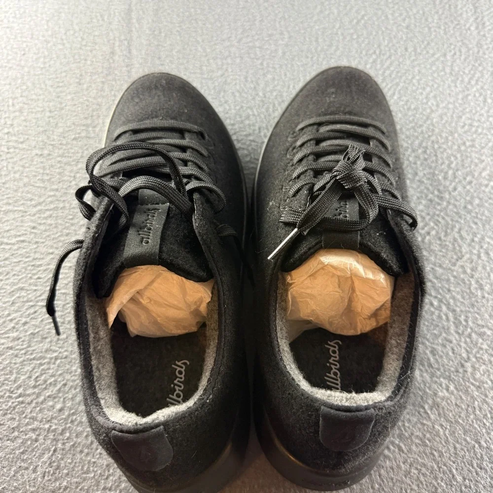 Allbirds Wool Cruiser Shoes Men's M9.5 Black Sustainable Lace Up Sneakers